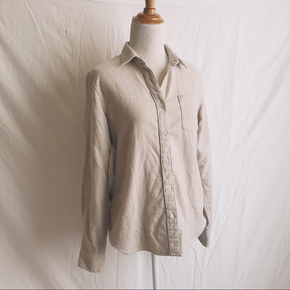 Muji Tops - Muji 100% Cotton Solid Color Flannel Shirt